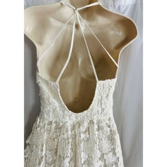 Hollister Baby Doll Embroidered Laced Floral Sweetheart Neck Backless Dress XS - Picture 5 of 9